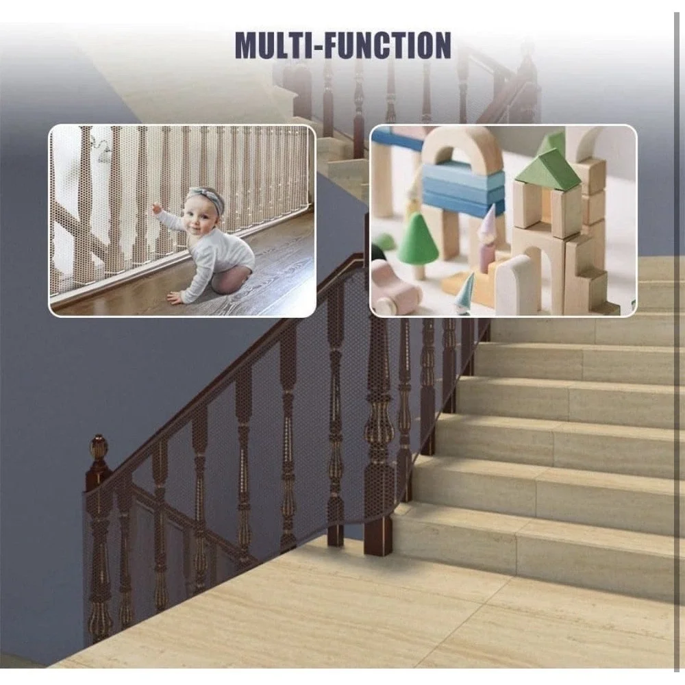 Banister Guard Balcony Netting Stairs Railing Stairs Nylon Net‎ 10 ft L x 2.6